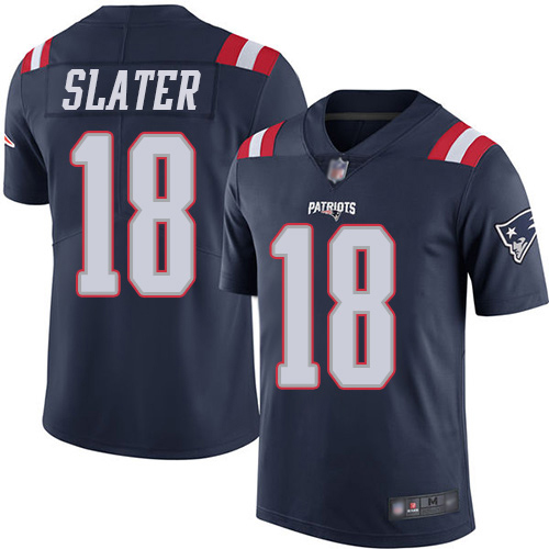New England Patriots Football #18 Rush Vapor Limited Navy Blue Men Matthew Slater NFL Jersey